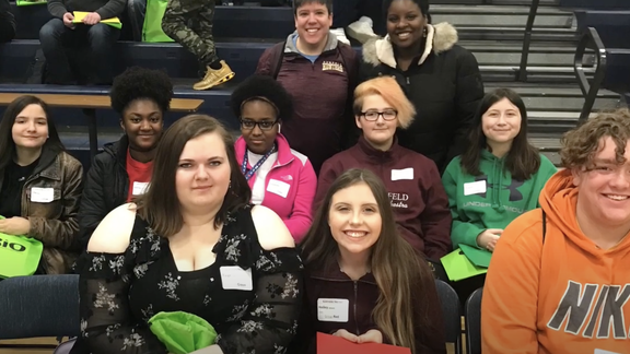 Upward Bound students at an event
