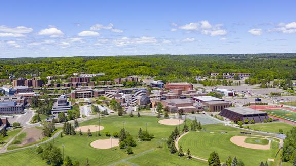 An arial view of the university of minnesota duluth