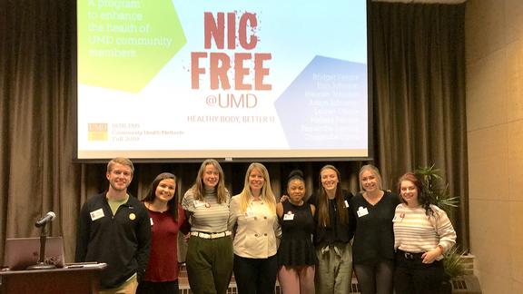 Public health students after their Nic Free at UMD presentation