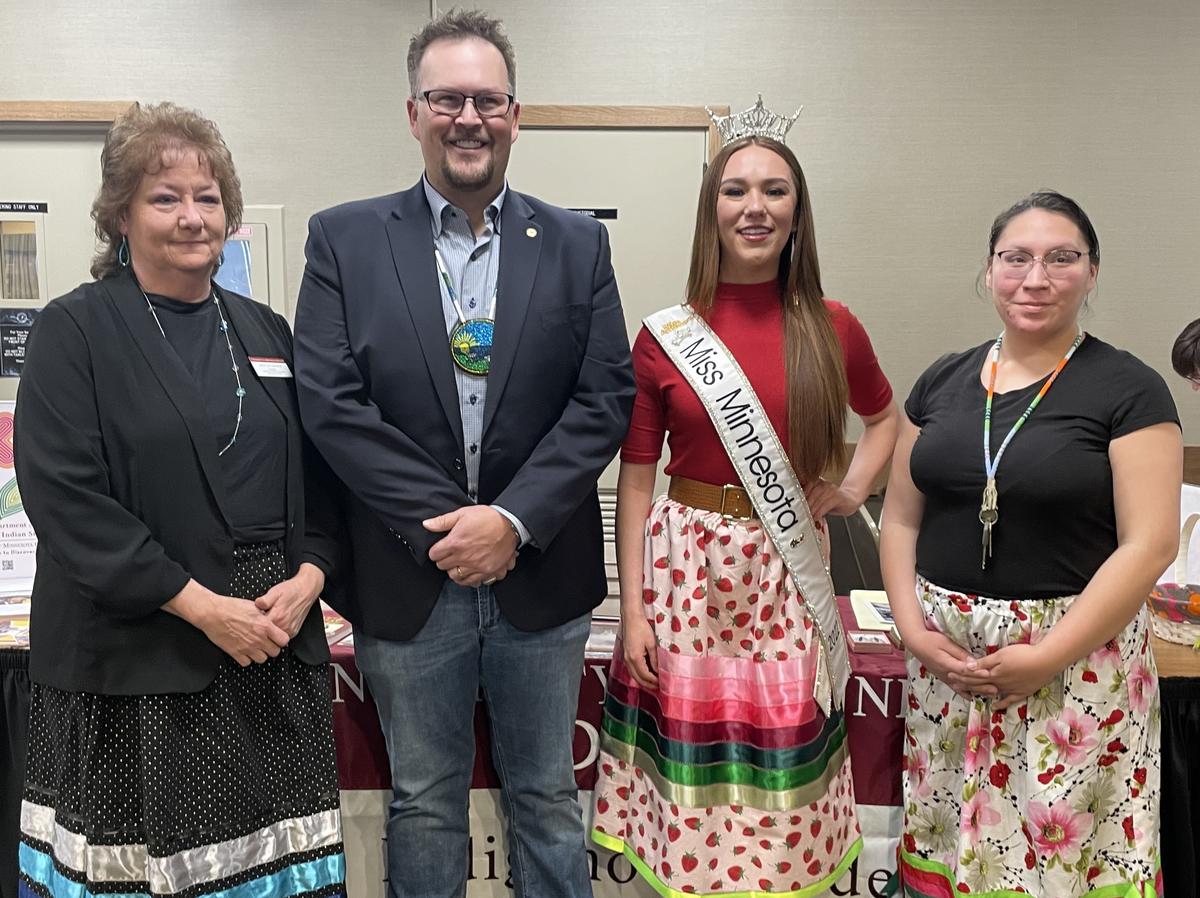 4 speakers and hosts at the American Indian Learning Resource Center 2023 Spring Feast
