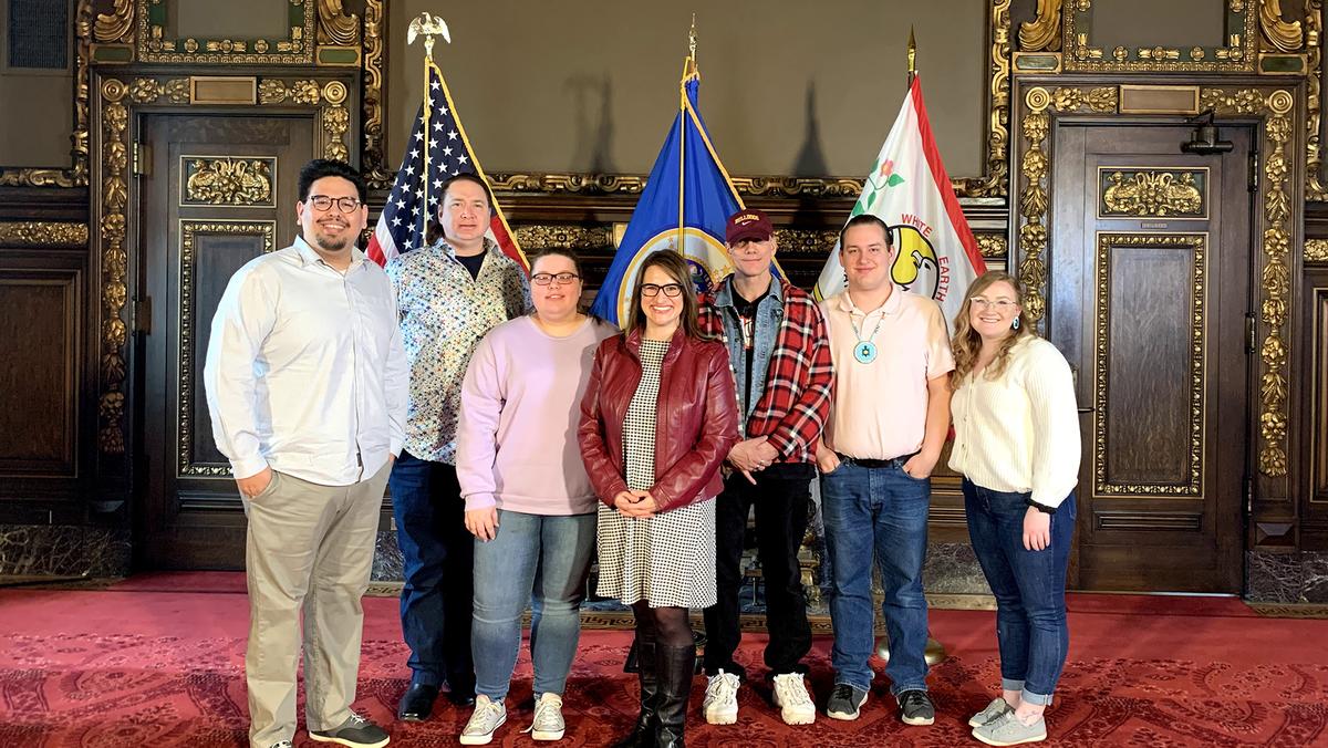Students at the MN Capitol with Lt. Governor Peggy Flanagan