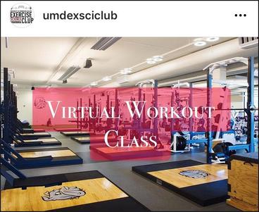 Virtual workout instagram screenshot